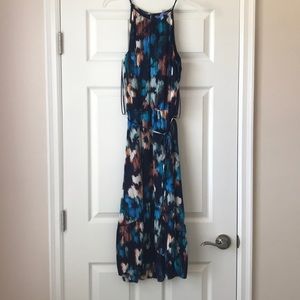 High neck high low dress
